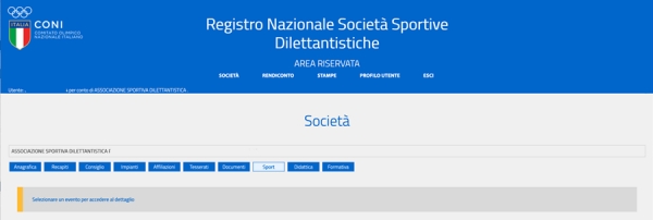 CONI attività didattiche, sportive, formative