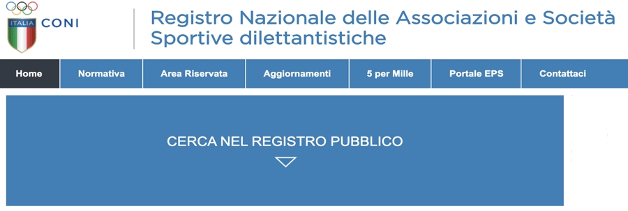 Ricerca nel registro 2.0 del CONI